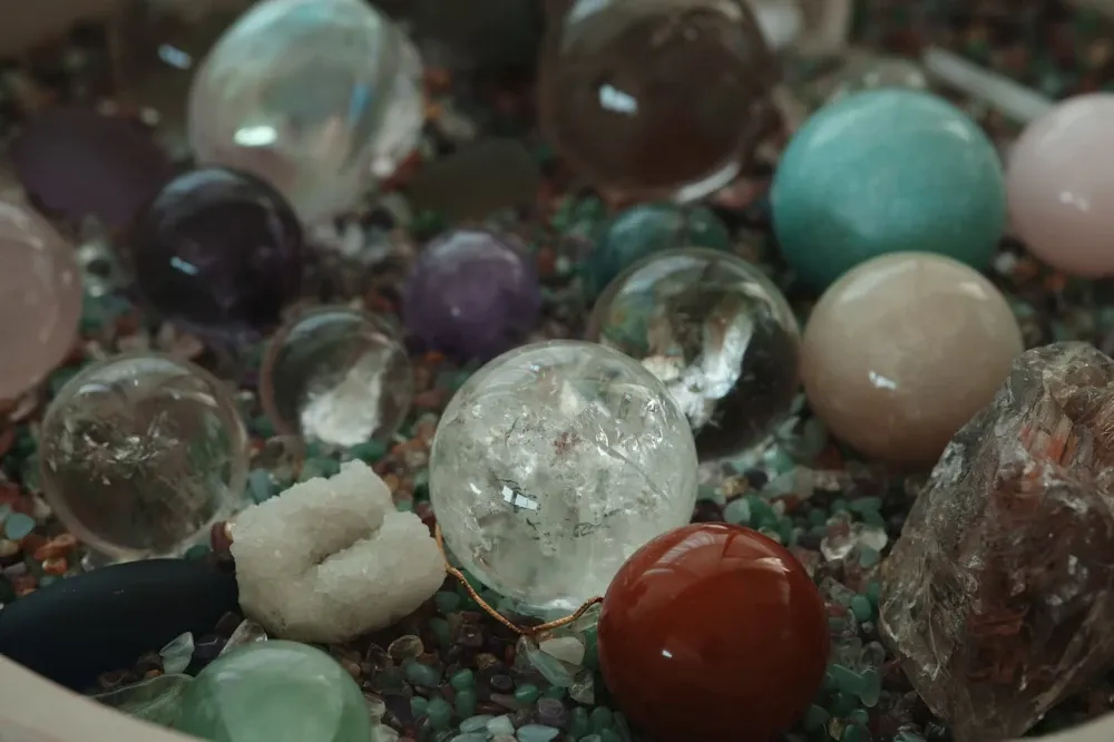 Crystal Spheres with Crystal Quartz Focal Piece
